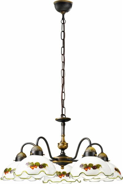 Kolarz 731.85.113 - Luster na reťazi NONNA 5xE27/75W/230V vínová/jahodová