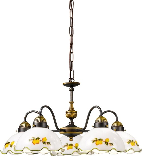Kolarz 731.85.116 - Luster na reťazi NONNA 5xE27/75W/230V citróny