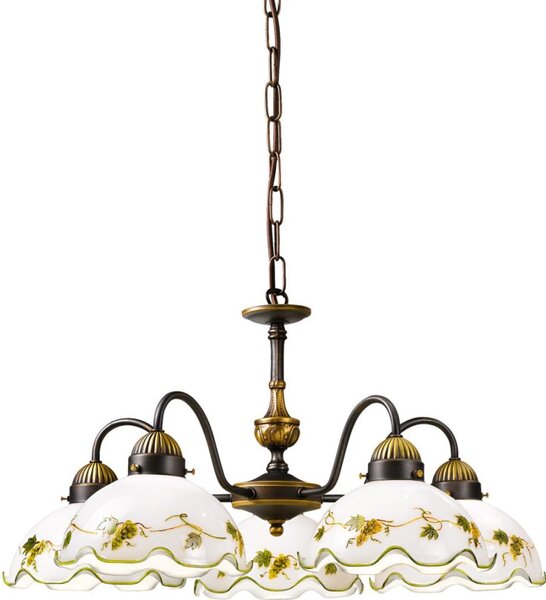 Kolarz 731.85.110 - Závesný luster NONNA na reťazi 5xE27/75W/230V, vínová