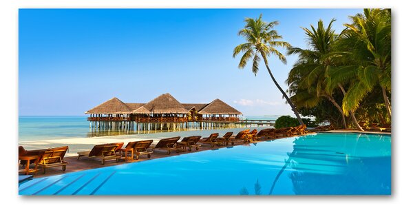 Foto obraz fotografie na skle Bazén na Maledivách