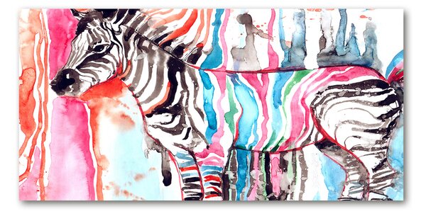 Fotoobraz na skle farebná zebra osh-87232366
