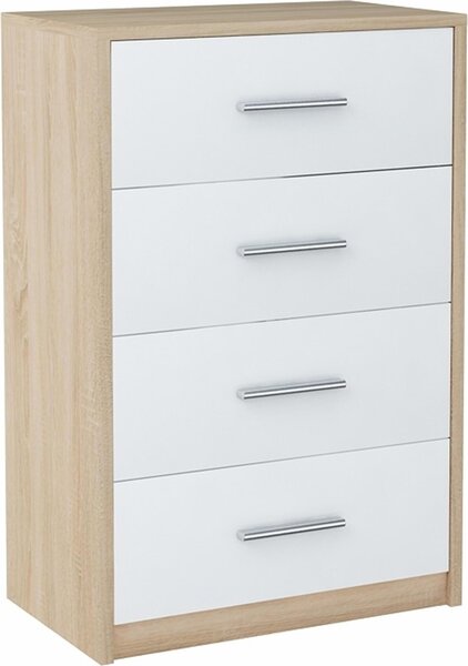 BODO komoda 60cm polica 4S BIELA-SONOMA