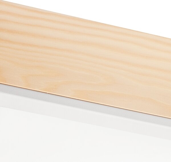 Stropné svietidlo NATURAL SQUARE 4xE27/15W/230V 48x48 cm borovica/biela