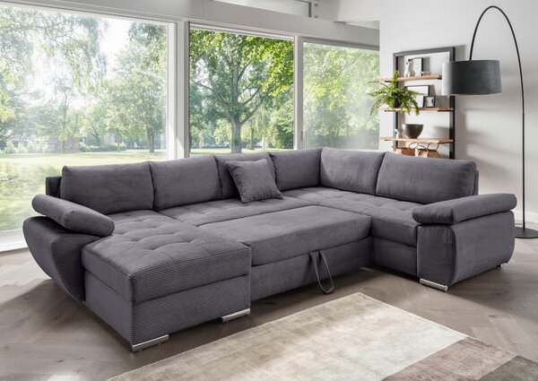 SEDACIA SÚPRAVA, textil, sivá P & B - Sedačky, Online Only