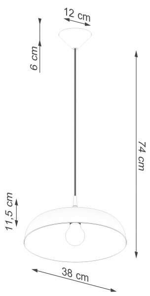 Sollux SL.1329 - Luster na lanku GINA 1xE27/15W/230V pr. 38 cm biela