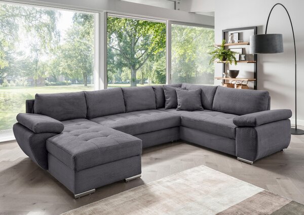 SEDACIA SÚPRAVA, textil, sivá P & B - Sedačky, Online Only