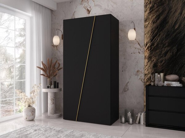 Mirjan24 Moderná skriňa Grelipt 100 cm, Farby: biela / biela + čierna 5903211531712