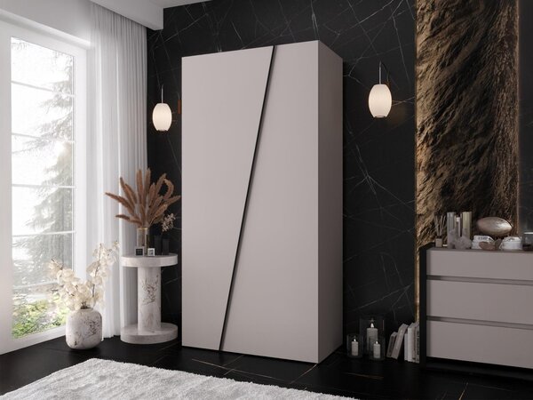 Mirjan24 Moderná skriňa Grelipt 100 cm, Farby: biela / biela + čierna 5903211531712