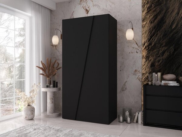 Mirjan24 Moderná skriňa Grelipt 100 cm, Farby: biela / biela + čierna 5903211531712