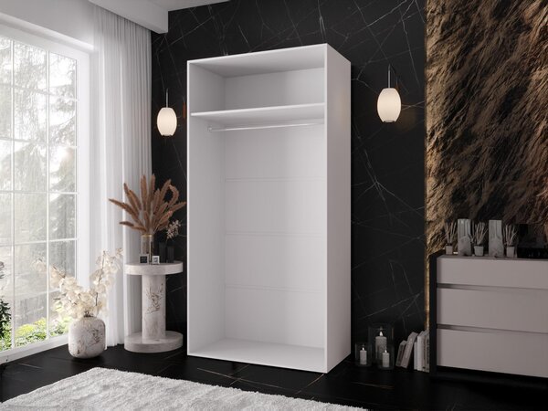 Mirjan24 Moderná skriňa Grelipt 100 cm, Farby: biela / biela + čierna 5903211531712