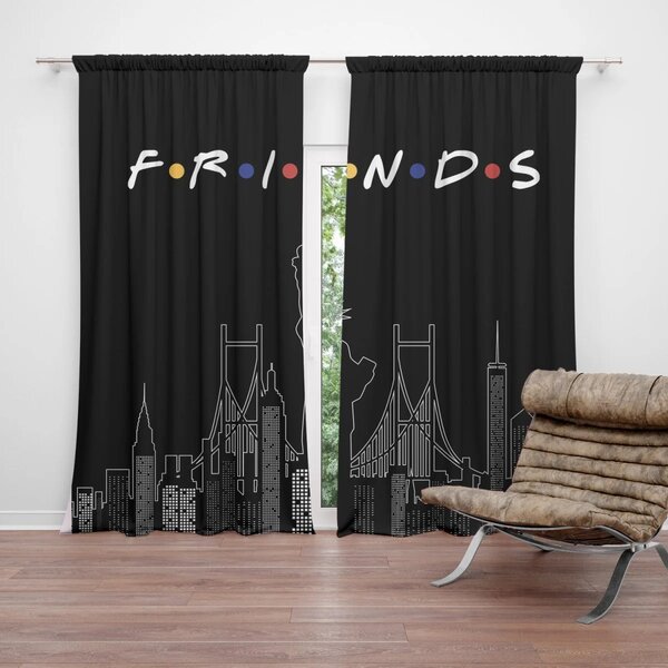 Sablio Záves Seriál Priatelia FRIENDS Obrysy: 2ks 140x250cm