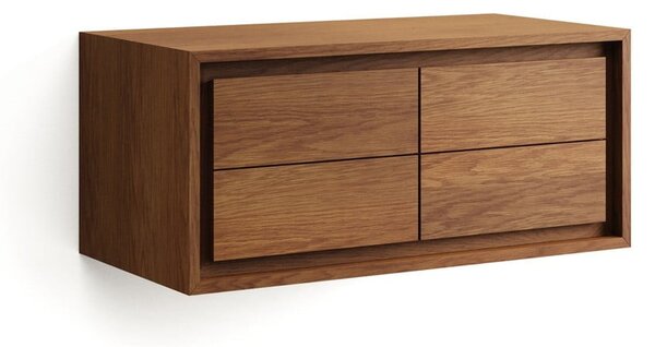Tmavohnedá závesná skrinka pod umývadlo z teakového dreva 90x40 cm Kenta – Kave Home