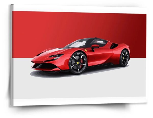 Sablio Obraz Ferrari na červeno-bielej - 150x110 cm