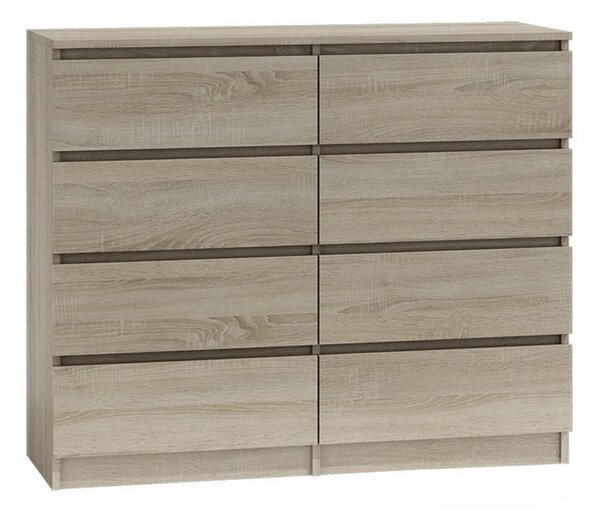 Komoda 8 šuplíků Malva 120 cm, dub sonoma