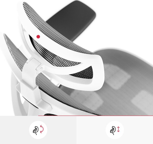 Kancelárska ergonomická stolička Diablo V-Basic, bielo-šedá