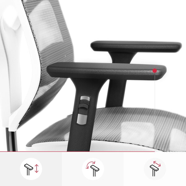 Kancelárska ergonomická stolička Diablo V-Basic, bielo-šedá