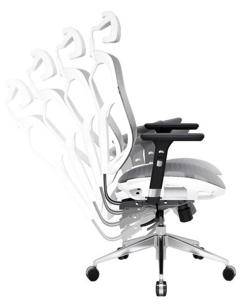 Kancelárska ergonomická stolička Diablo V-Basic, bielo-šedá