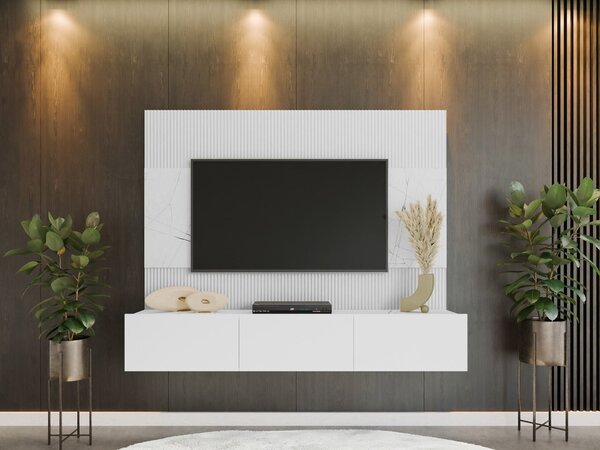 Mirjan24 Nástenná Tv skrinka Cypria III, Farby: orech okapi / orech okapi + travertín 5903211506178