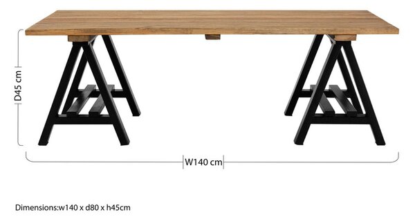 Konferenčný stolík s doskou z borovicového dreva v prírodnej farbe 80x140 cm Hampstead – Premier Housewares