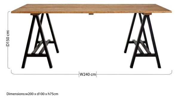 Jedálenský stôl z borovicového dreva 100x200 cm Hampstead – Premier Housewares