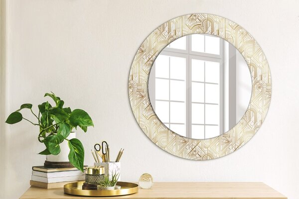 Okrúhle ozdobné zrkadlo na stenu Zloženie art deco