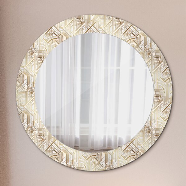 Okrúhle ozdobné zrkadlo na stenu Zloženie art deco