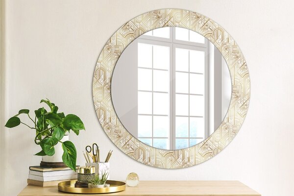 Okrúhle ozdobné zrkadlo na stenu Zloženie art deco