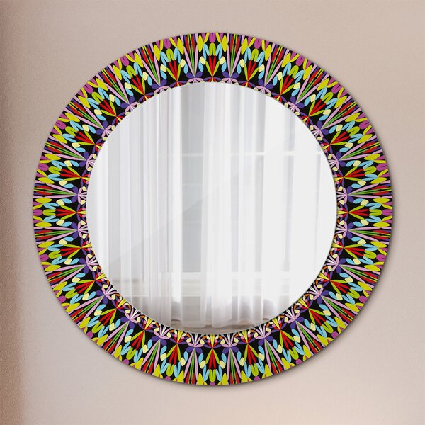 Zrkadlomat.sk Psychedelic mandala vzor Psychedelic mandala vzor Okrúhle dekoračné zrkadlo na stenu lsdo-00142