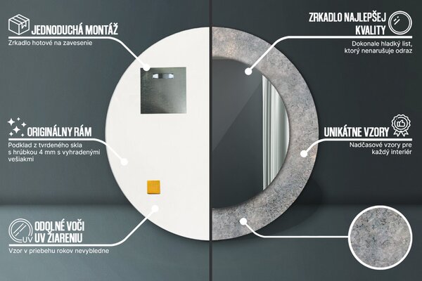 Zrkadlomat.sk Betón Betón Okrúhle dekoračné zrkadlo na stenu lsdo-00151