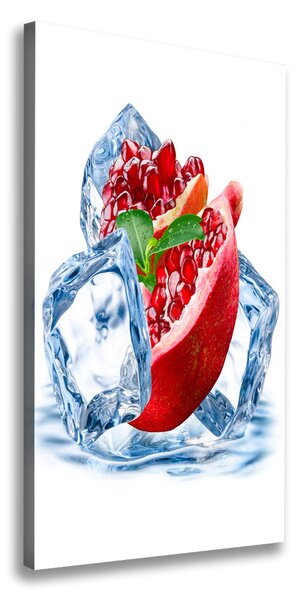 Vertikálny foto obraz canvas Granátové jablko a ľad