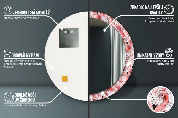 Okrúhle ozdobné zrkadlo Horiaci vzor