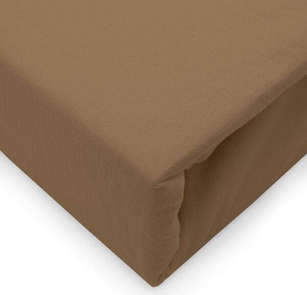 JERSEY PRESTIERADLO 90X200 CM, VÝŠKA 30 CM HNEDÉ