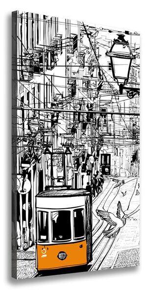 Vertikálny foto obraz na plátne Električka Lisabon