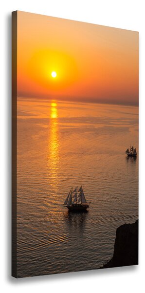 Vertikálny foto obraz na plátne Západ slnka mora