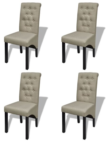 Jedálenské stoličky 4 ks, béžové, látka