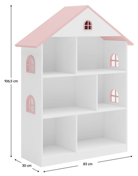NovýNábytok.sk Detská knižnica Maisa 1 (biela + ružová). Vlastná spoľahlivá doprava až k Vám domov. 1137640