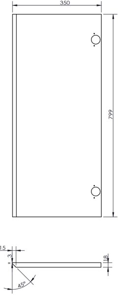 Mexen Rivel kúpeľňový stĺp 35 cm, 2 dvere, ryhovaný, biely mat - 91A21-03016-2-BF01