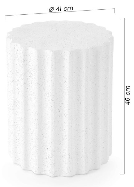 Okrúhly konferenčný stolík Tiaris 41 cm - biele terrazzo
