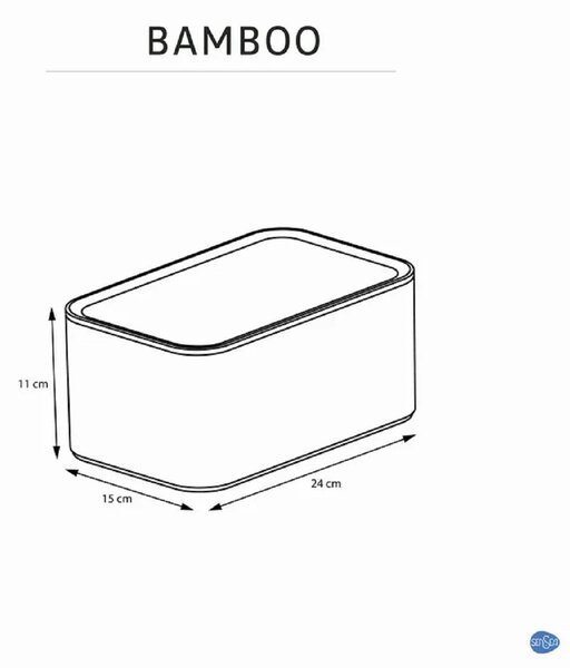Goodhome Kozmetický organizér s bambusovými priehradkami a vekom, SENBOO 24x15x11