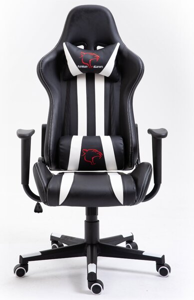 Ak furniture Herné kreslo F4G FG33 čierne/biele