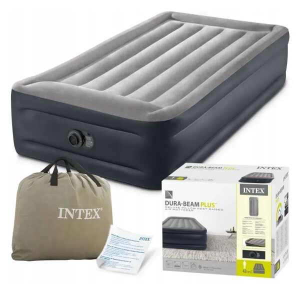 INTEX Nafukovací matrac pre jednu osobu s integrovanou elektrickou pumpou INTEX 64132