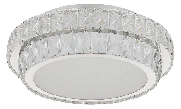 GLOBO 68157-38 KLARA stropné svietidlo D400mm LED 38W 5033/2818lm 2700-6000K chrómová, krištáľový efekt, diaľkový ovládač