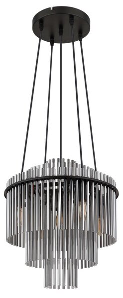 GLOBO 15698H2 GORLEY závesné svietidlo D400mm 5xE14 čierna, dymová