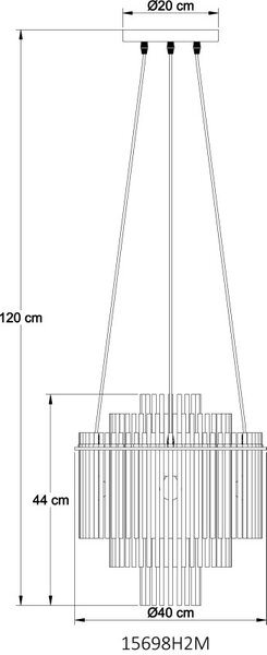 GLOBO 15698H2M GORLEY závesné svietidlo D400mm 5xE14 zlatá, opálová