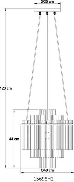 GLOBO 15698H2 GORLEY závesné svietidlo D400mm 5xE14 čierna, dymová