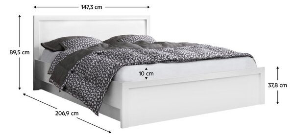 NovýNábytok.sk Manželská posteľ 140 cm Jess new (s úložným priestorom) (biela). Vlastná spoľahlivá doprava až k Vám domov. 1137743