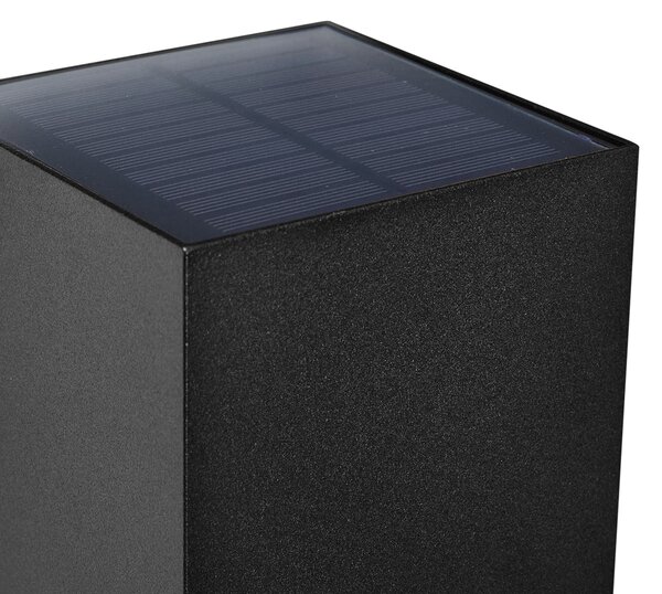Vonkajšie nástenné svietidlo čierne vrátane LED IP65 solárne - Charlene
