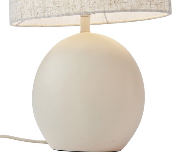 Japandi stolná lampa béžová s ľanovým tienidlom - Timo