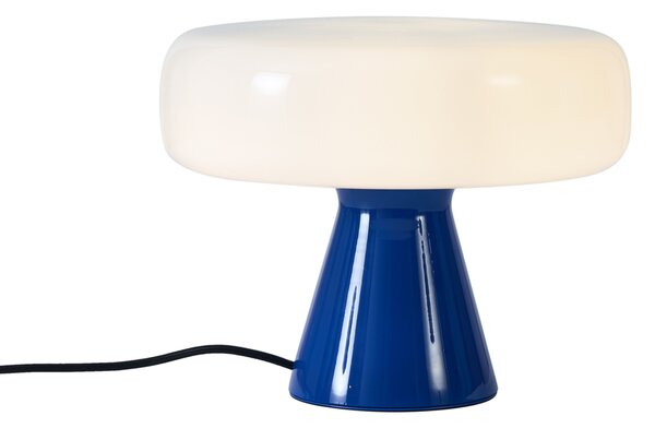 Retro stolná lampa modrá s bielou - Knob