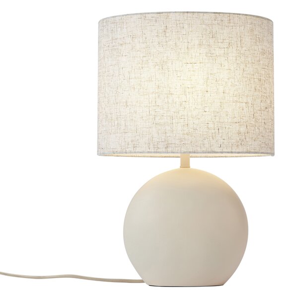 Japandi stolná lampa béžová s ľanovým tienidlom - Timo
